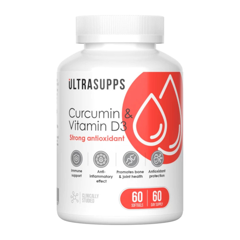 Ultrasupps Куркумин и Витамин Д3 капсулы 60 шт