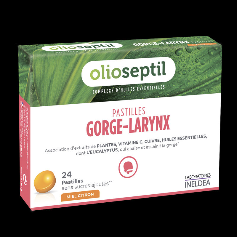 Olioseptil Gorge-Larynx Горло-Гортань пастилки для рассасывания Мед-Лимон 24 шт 
