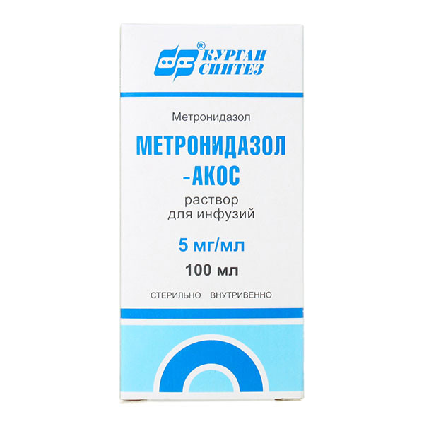 Метронидазол-АКОС 5 мг/мл раствор для инфузий 100 мл