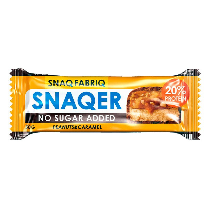 Snaqer Батончик протеиновый глазированный Арахис-Карамель 50 г