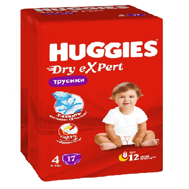 Huggies Dry Expert 4 Подгузники-трусики детские 9-14 кг 17 шт
