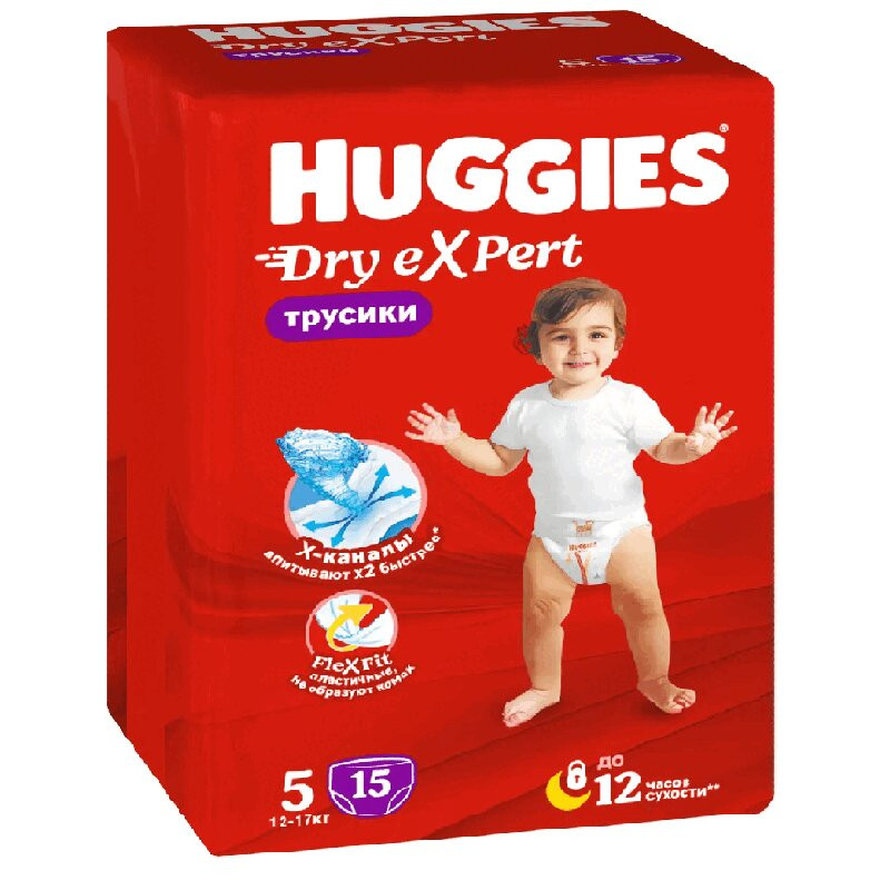 Huggies Dry Expert 5 Подгузники-трусики детские 12-15 кг 15 шт