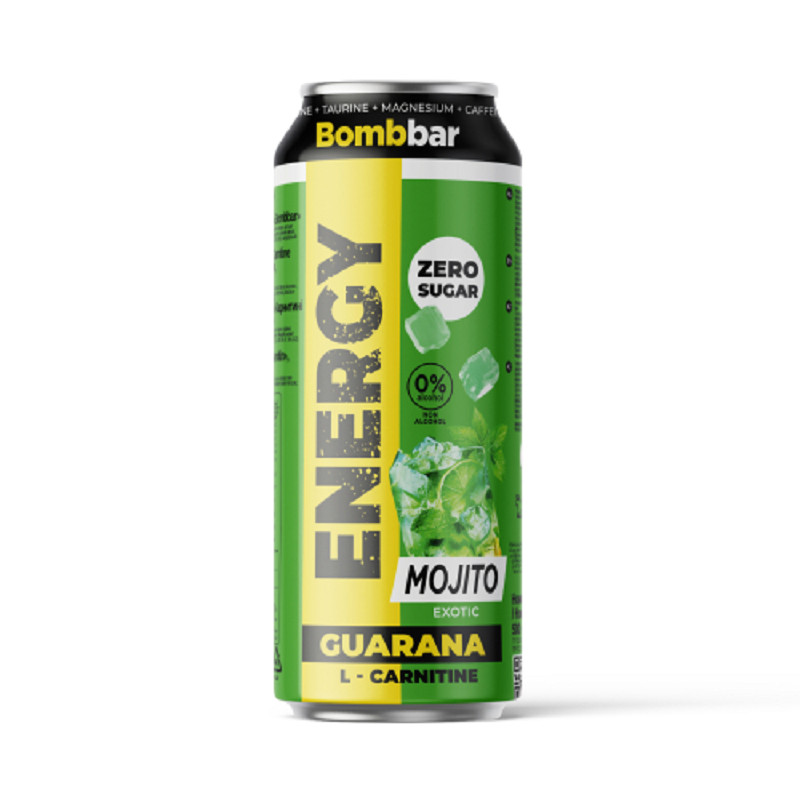 Bombbar Energy Л-Карнитин с гуараной напиток сильногазированный Мохито 500 мл