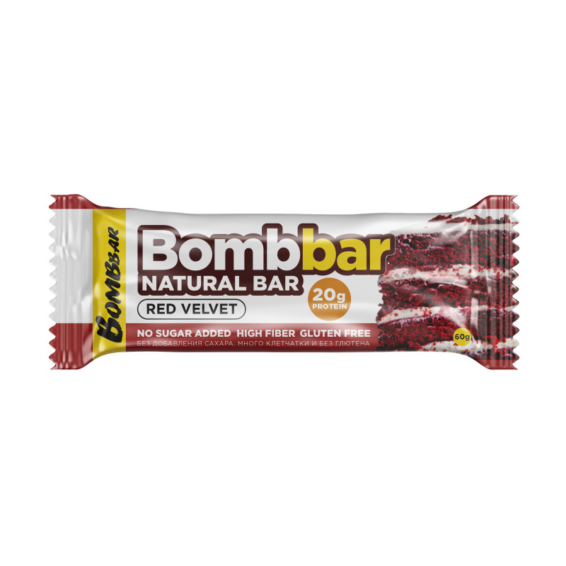 Bombbar Батончик неглазированный Красный бархат 60 г