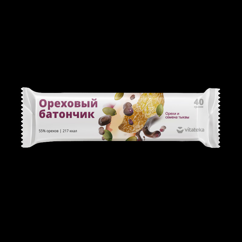 Vitateka Батончик ореховый с семенами тыквы 40 г