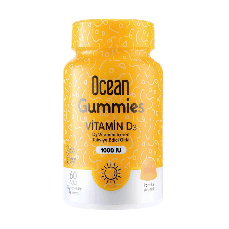 Orzax Ocean Gummies Vitamin D3 1000 МЕ пастилки жевательные Апельсин 60 шт