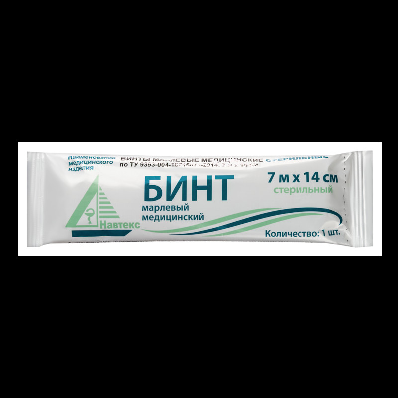 Навтекс Бинт марлевый медицинский стерильный 7м х 14 см