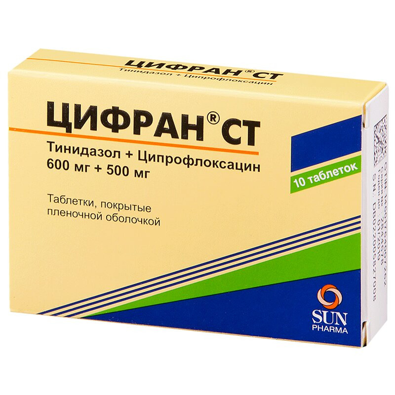 Цифран СТ 600 мг+500 мг таблетки 10 шт