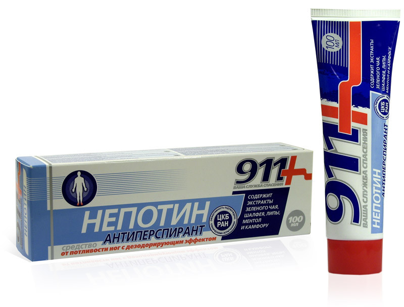 911 Непотин гель-антиперспирант для ног 100 мл