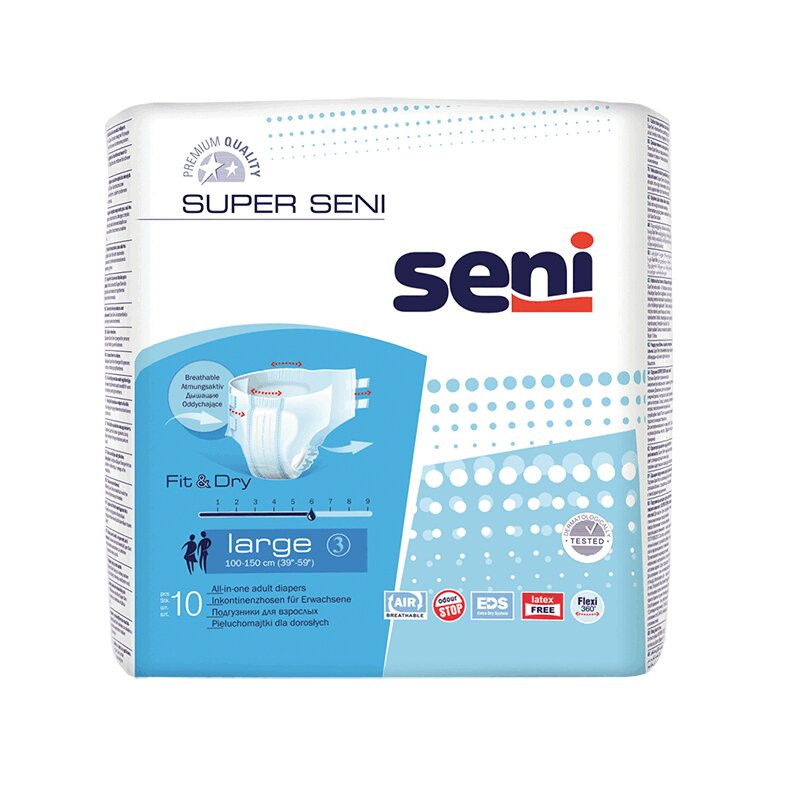 Seni Super Подгузники для взрослых размер L 10 шт