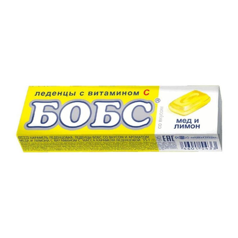 Бобс Леденцы от кашля Мед-Лимон 35 г