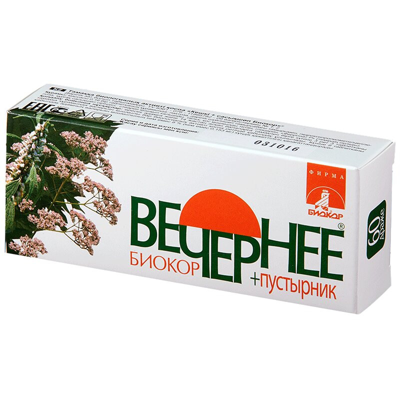 Вечернее+Пустырник Биокор драже 60 шт