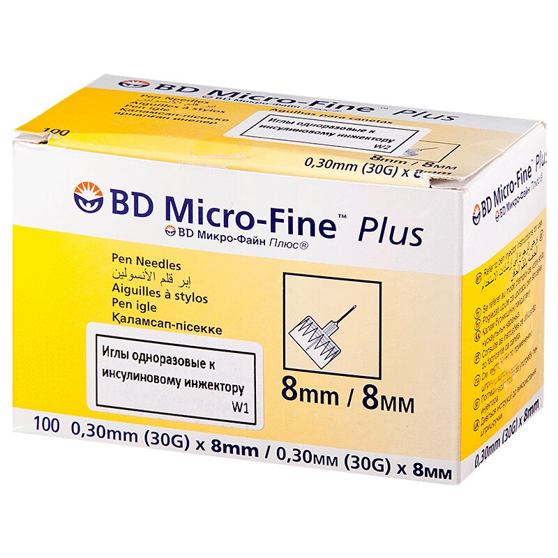 BD Микро-Файн Плюс Иглы для шприц-ручки 30G 0,3 мм х 8 мм 100 шт