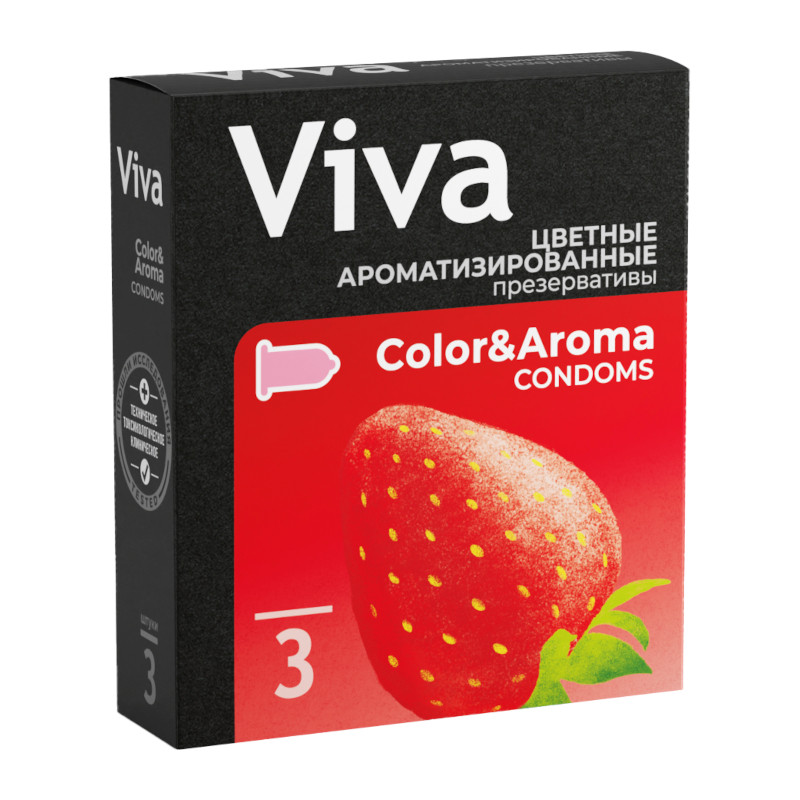 Viva Презервативы цветные и ароматизированные 3 шт