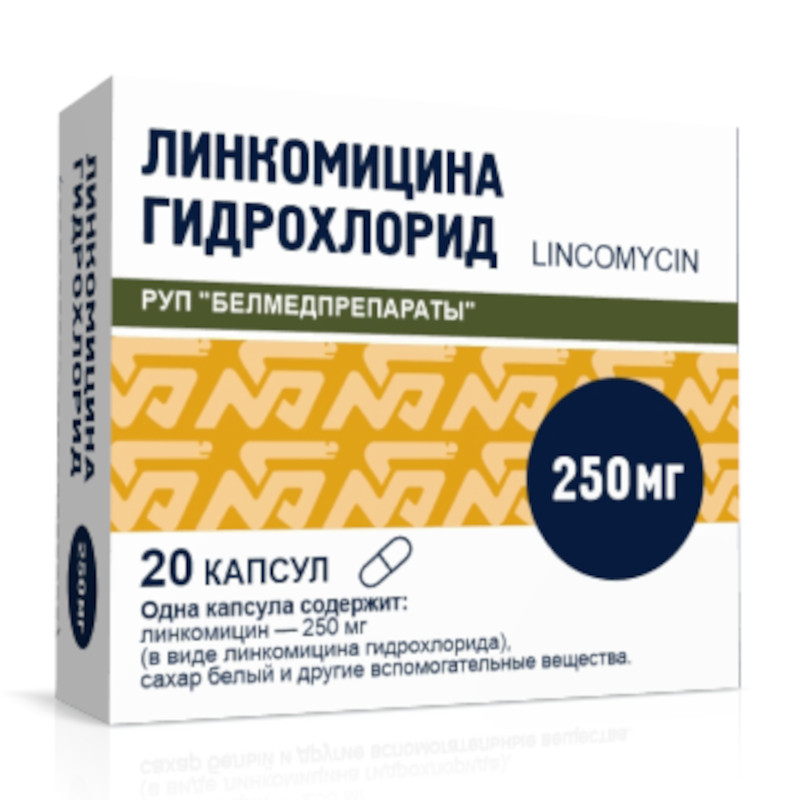 Линкомицина гидрохлорид 250 мг капсулы 20 шт