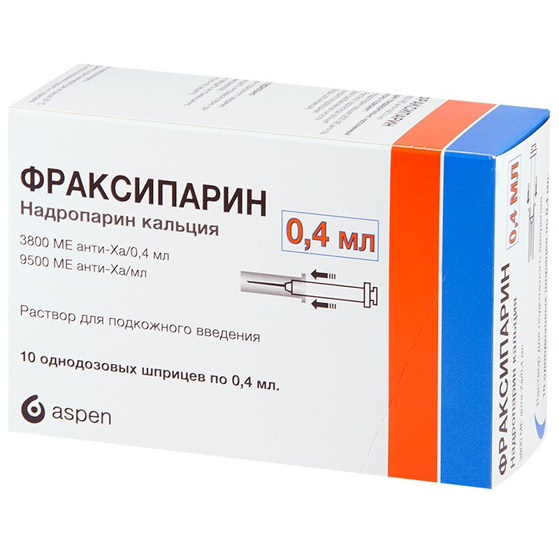 Фраксипарин 9500 анти-Ха МЕ/мл раствор для инъекций шприц 0,4 мл 10 шт
