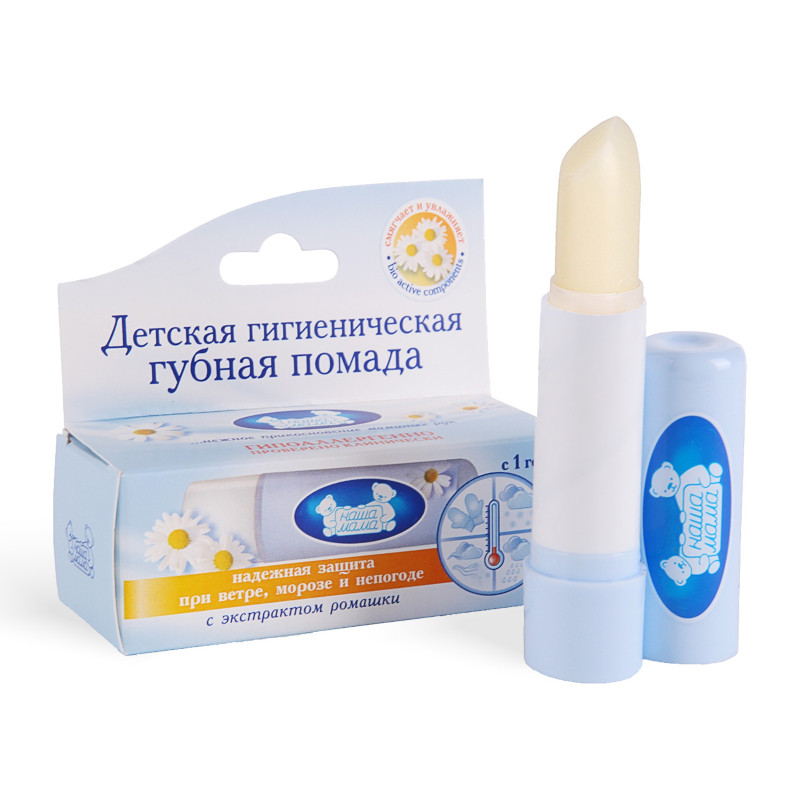 Наша мама Помада гигиеническая детская с экстрактом ромашки 3,5 г