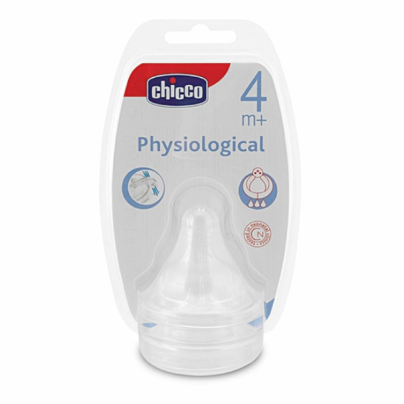 Chicco Physiological Соска силиконовая физиологичная 4+ быстрый поток 2 шт