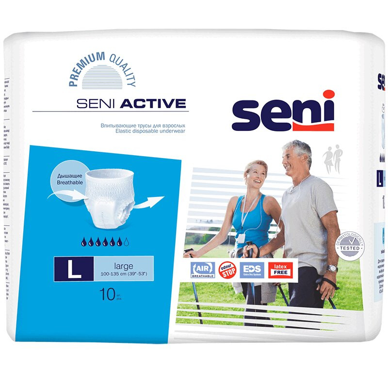 Seni Active Подгузники-трусики для взрослых размер L 10 шт