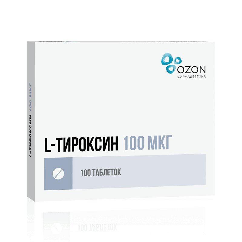 L-Тироксин 100 мкг таблетки 100 шт