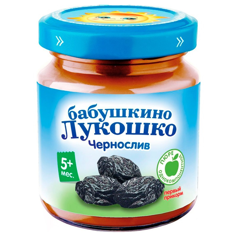 Бабушкино лукошко Пюре фруктовое Чернослив для детей с 5 месяцев 100 г