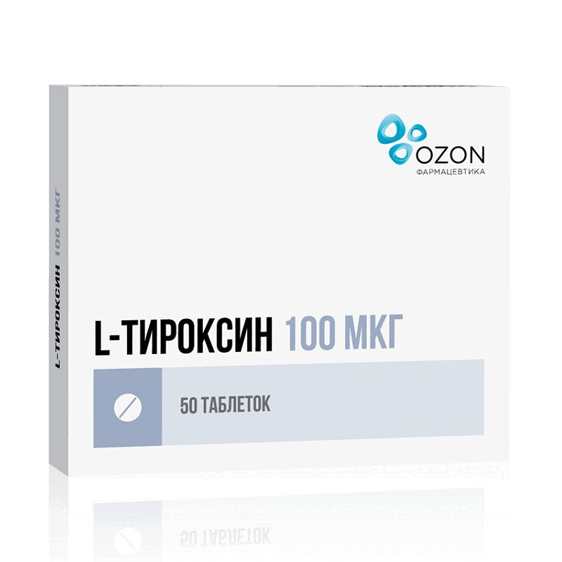 L-Тироксин 100 мкг таблетки 50 шт