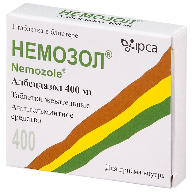 Немозол 400 мг таблетки жевательные 1 шт