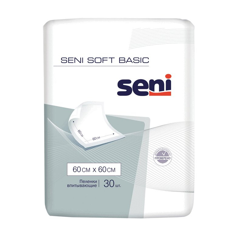 Seni Soft Basic Пеленки впитывающие одноразовые 60 см x 60 см 30 шт