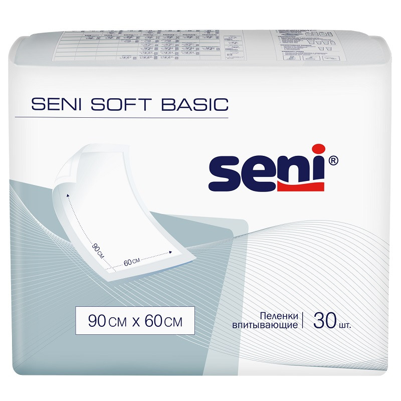 Seni Soft Basic Пеленки впитывающие 60 см х 90 см 30 шт