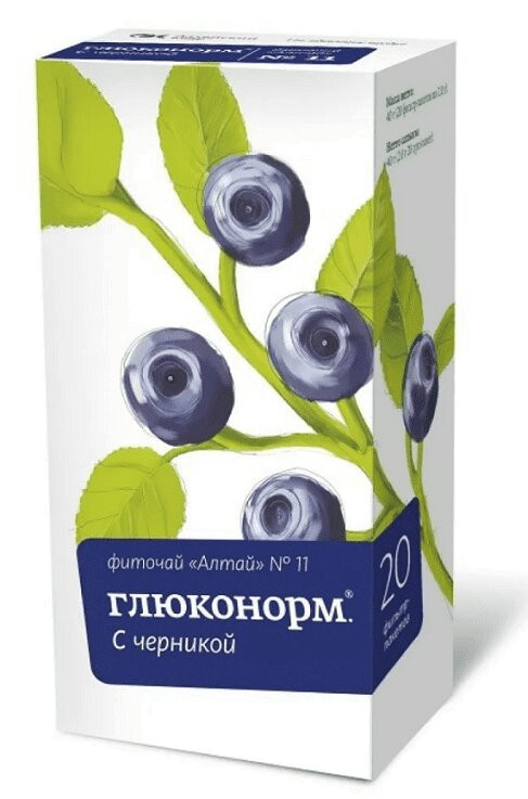 Фиточай Алтай № 11 Глюконорм Черника фильтр-пакеты 20 шт