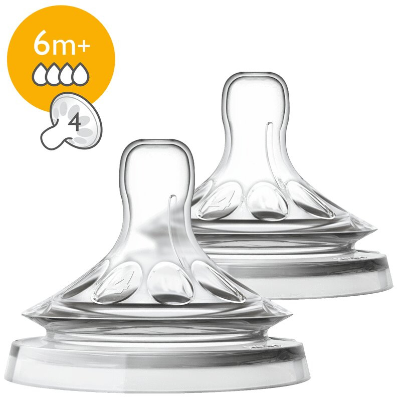 Philips Avent Natural Соска силиконовая быстрый поток с 6 месяцев 2 шт