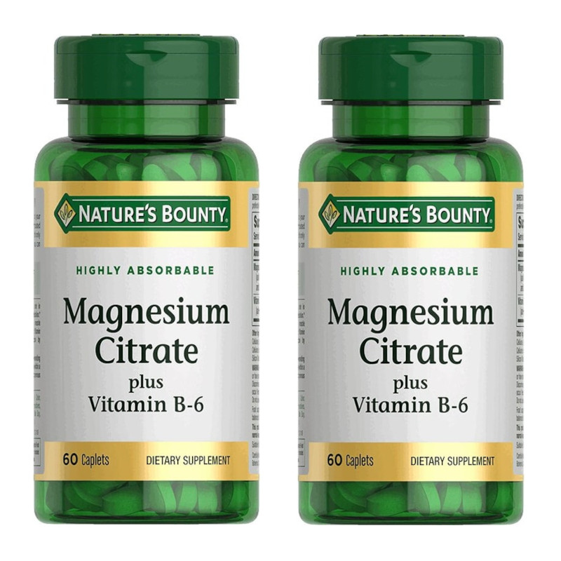 Набор 2Х Nature's Bounty Цитрат магния с витамином В-6 таблетки 60 шт