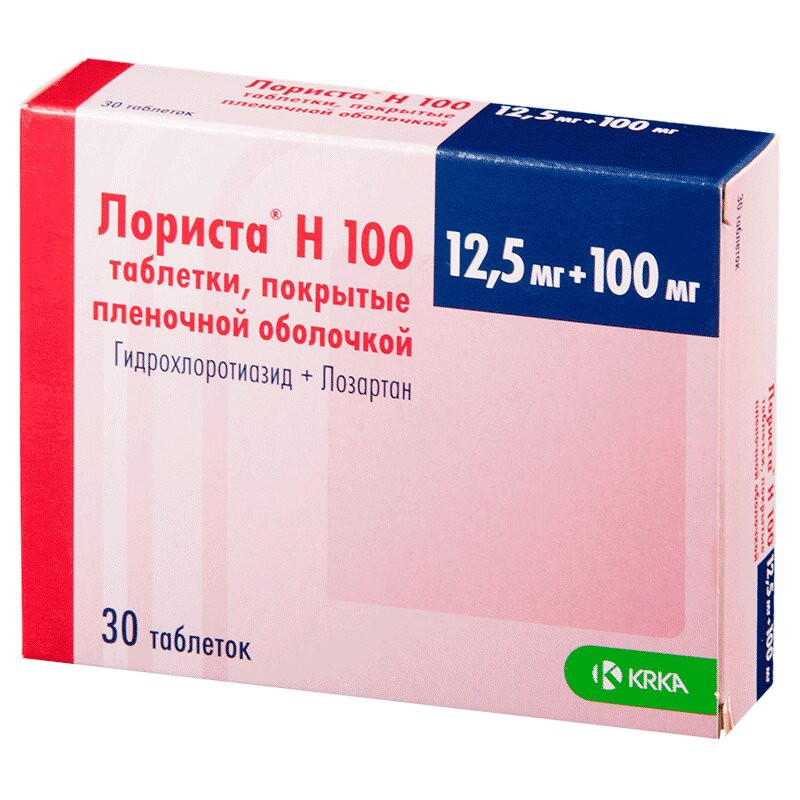 Лориста Н 100 12,5 мг+100 мг таблетки 30 шт