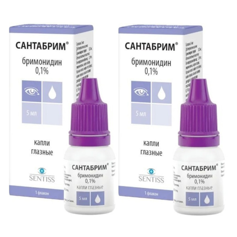 Набор 2Х Сантабрим 0,1% капли глазные 5 мл