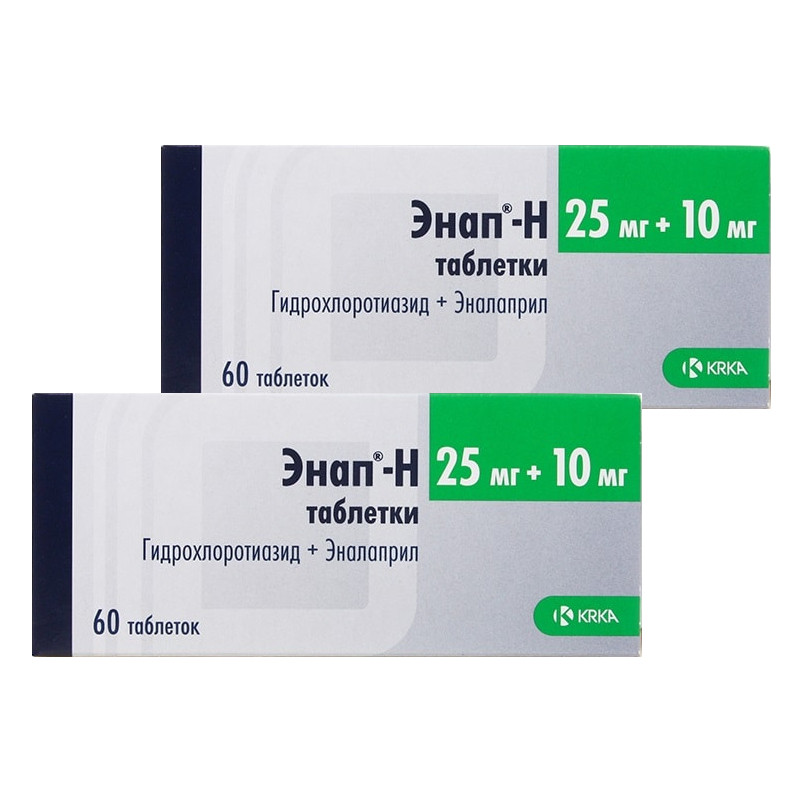 Набор 2Х Энап-H 25 мг+10 мг таблетки 60 шт