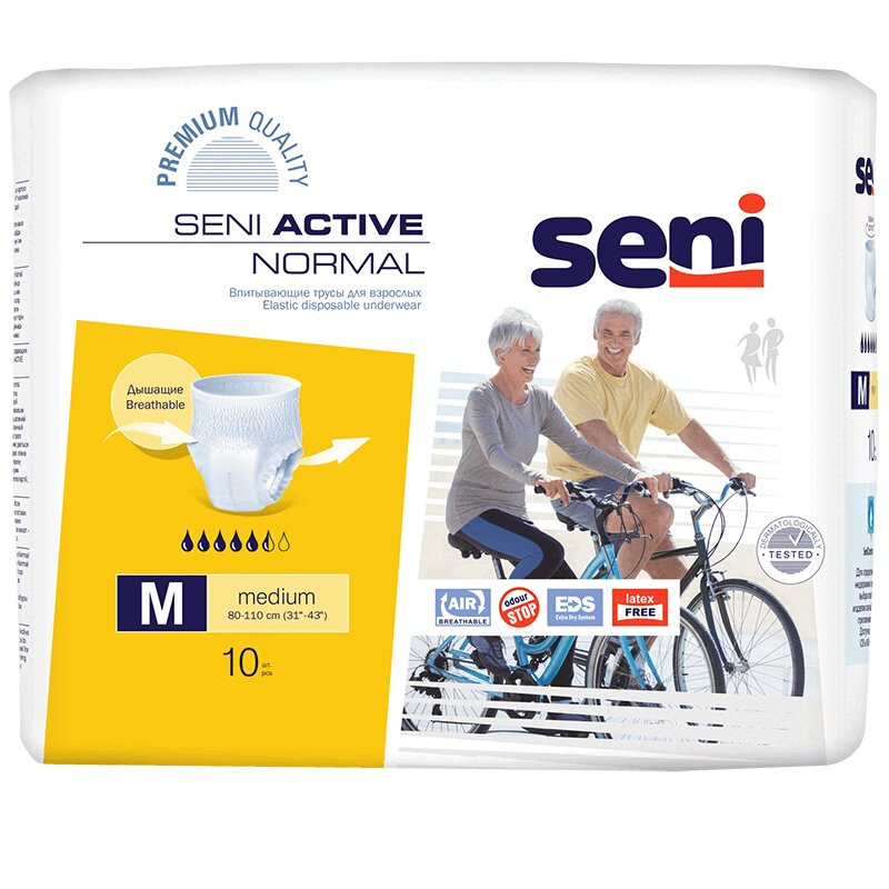 Seni Active Normal Подгузники-трусики для взрослых размер М 10 шт