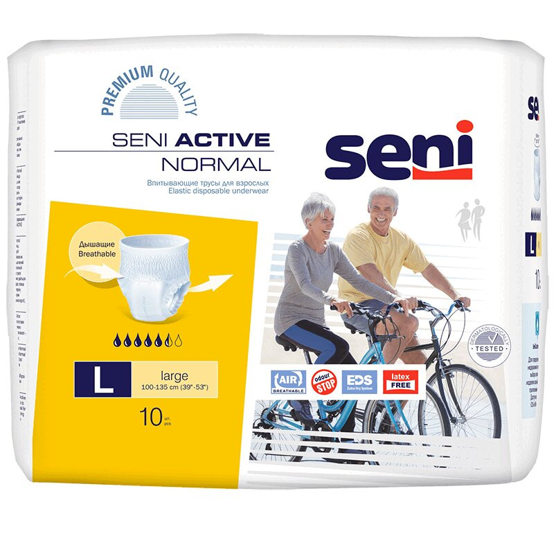 Seni Active Normal Пдгузники-трусики для взрослых размер L 10 шт