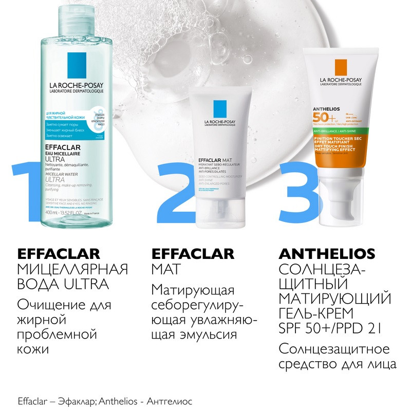 La Roche-Posay Effaclar Вода мицеллярная для жирной проблемной кожи 400 мл