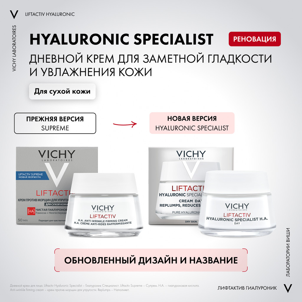 Vichy Liftactiv Крем дневной против морщин для упругости и увлажнения сухой кожи 50 мл
