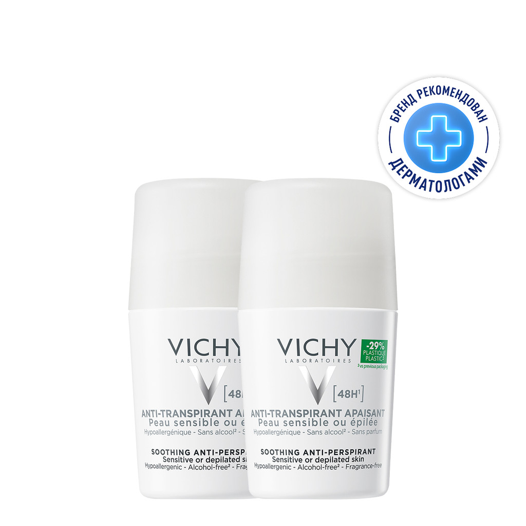 Vichy Дезодорант шариковый для чувствительной кожи 48 ч 50 мл 2 шт