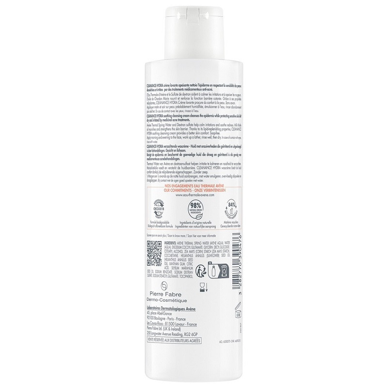 Avene Cleanance Hydra Крем очищающий для сухой и раздраженной кожи лица и тела 200 мл
