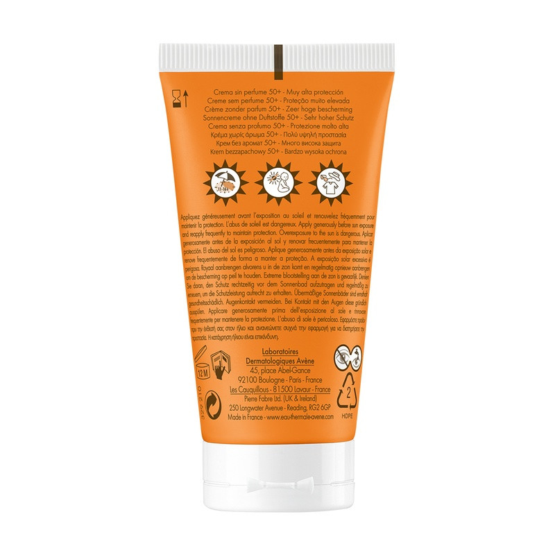 Avene Sun Крем солнцезащитный без отдушек для сухой и чувствительной кожи SPF 50+ 50 мл