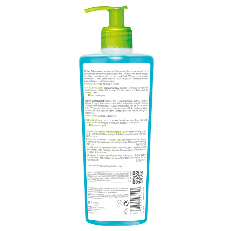 Bioderma Sebium Гель очищающий для жирной и комбинированной кожи 500 мл