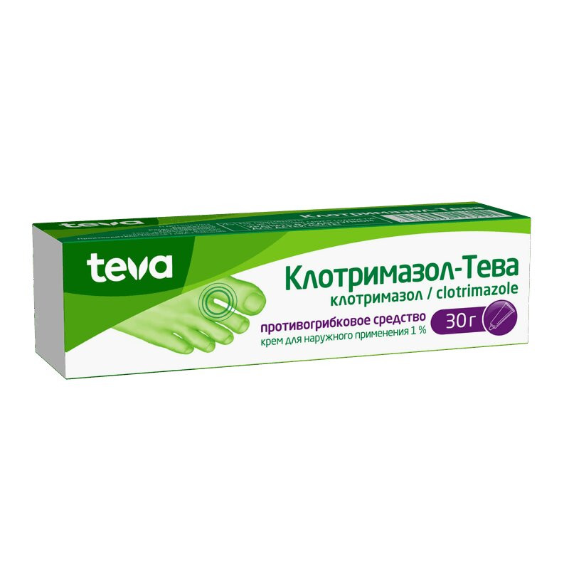 Клотримазол-Тева 1% крем для наружного применения 30 г
