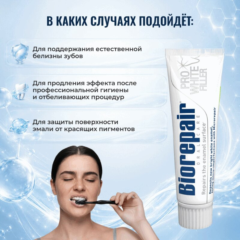Biorepair Pro White Зубная паста отбеливающая 75 мл