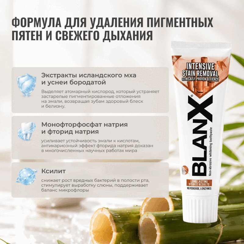 BlanX Intensive Stain Removal Зубная паста интенсивное удаление пятен 75 мл