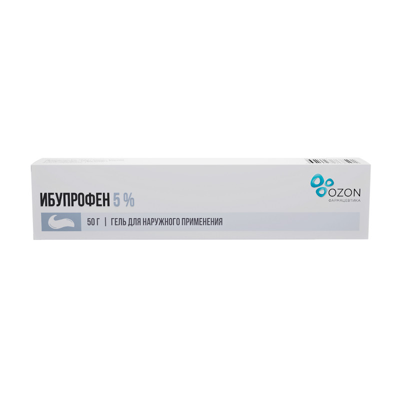 Ибупрофен 5% гель для наружного применения 50 г