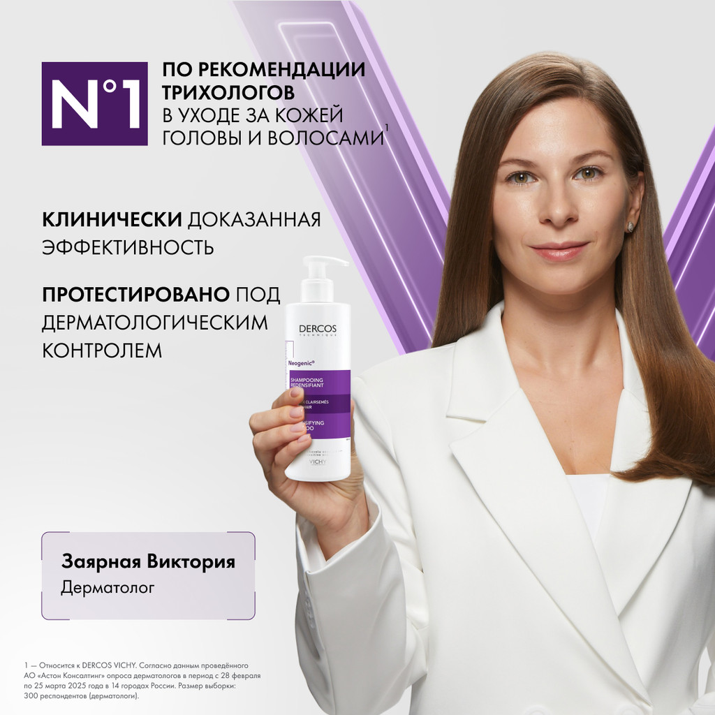 Vichy Dercos Neogenic Шампунь для повышения густоты волос 400 мл