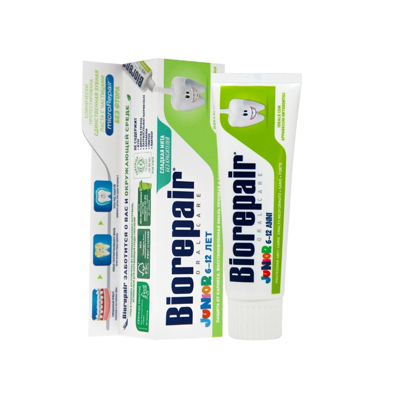 Biorepair Junior Зубная паста для детей 6-12 лет Сладкая мята 75 мл