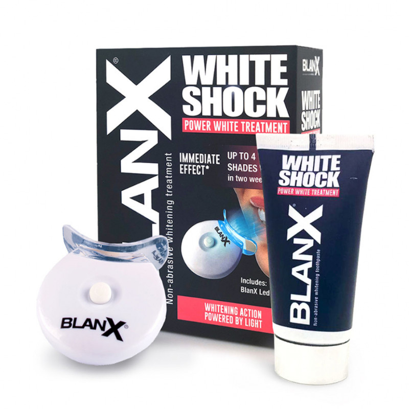 BlanX White Shock Зубная паста отбеливающая с лампой-активатором 50 мл